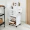 Honey Can Do 3-Drawer White Rolling Craft Cart with Drawers & Slotted Compartments